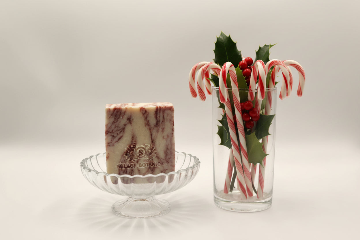 Candy Cane Artisan Soap – A Festive Twist of Mint and Cheer