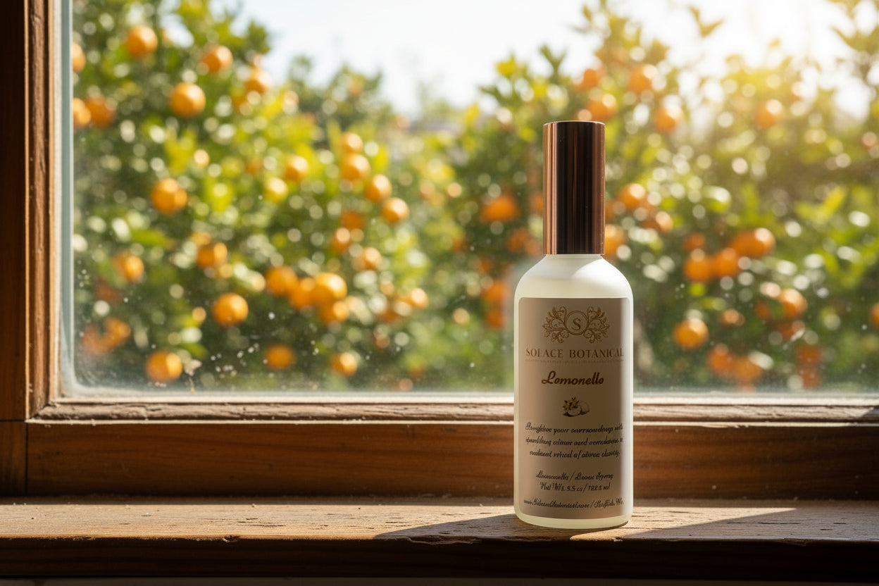 Lemonelle Signature Linen Spray – Citron & Mandarin | 3.5 oz Frosted Glass Bottle