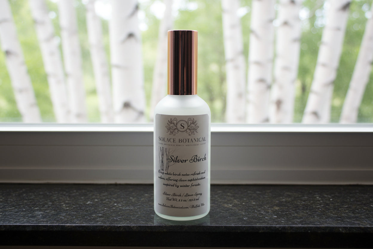 Silver Birch Signature Linen Spray – White Birch | 3.5 oz Frosted Glass Bottle